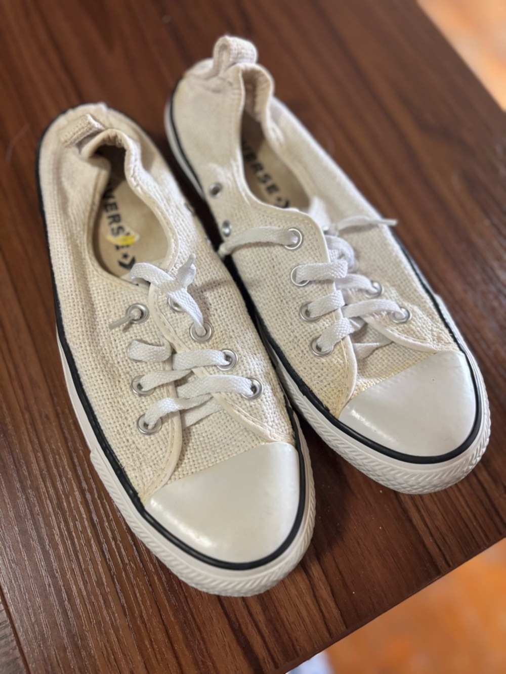 Converse Women's Cream Canvas Low-Top Sneakers
